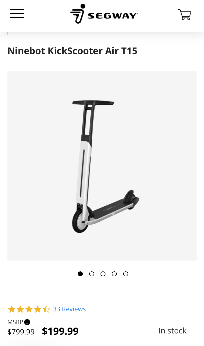 Segway Air T-15 product page