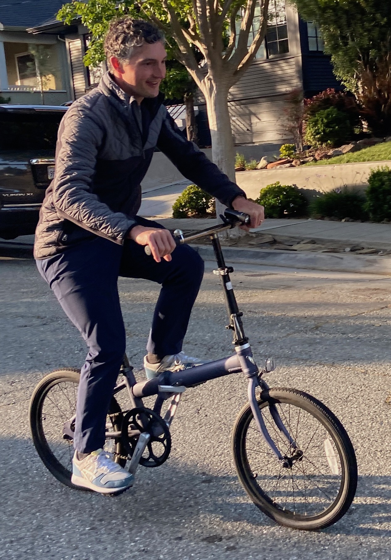 Adam on folding bike