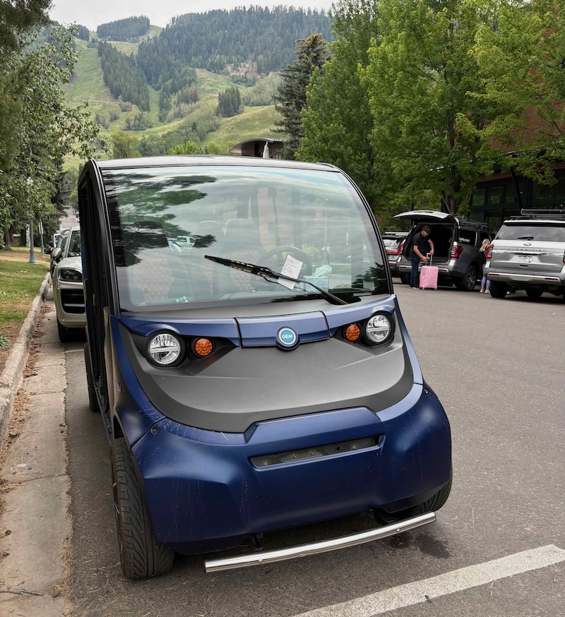 golf cart with parking ticket