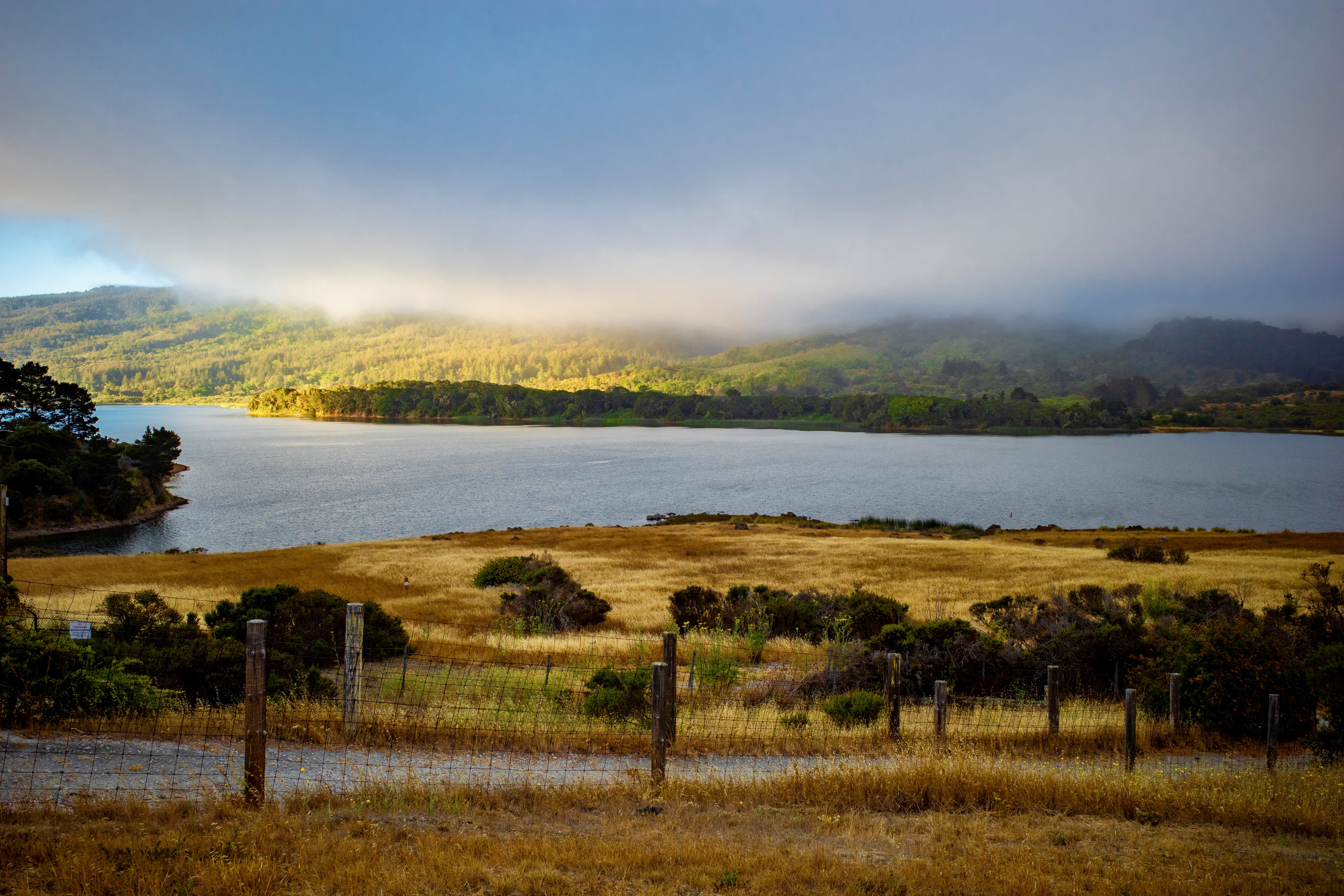 View of Crystal Springs Reservoir in early morning