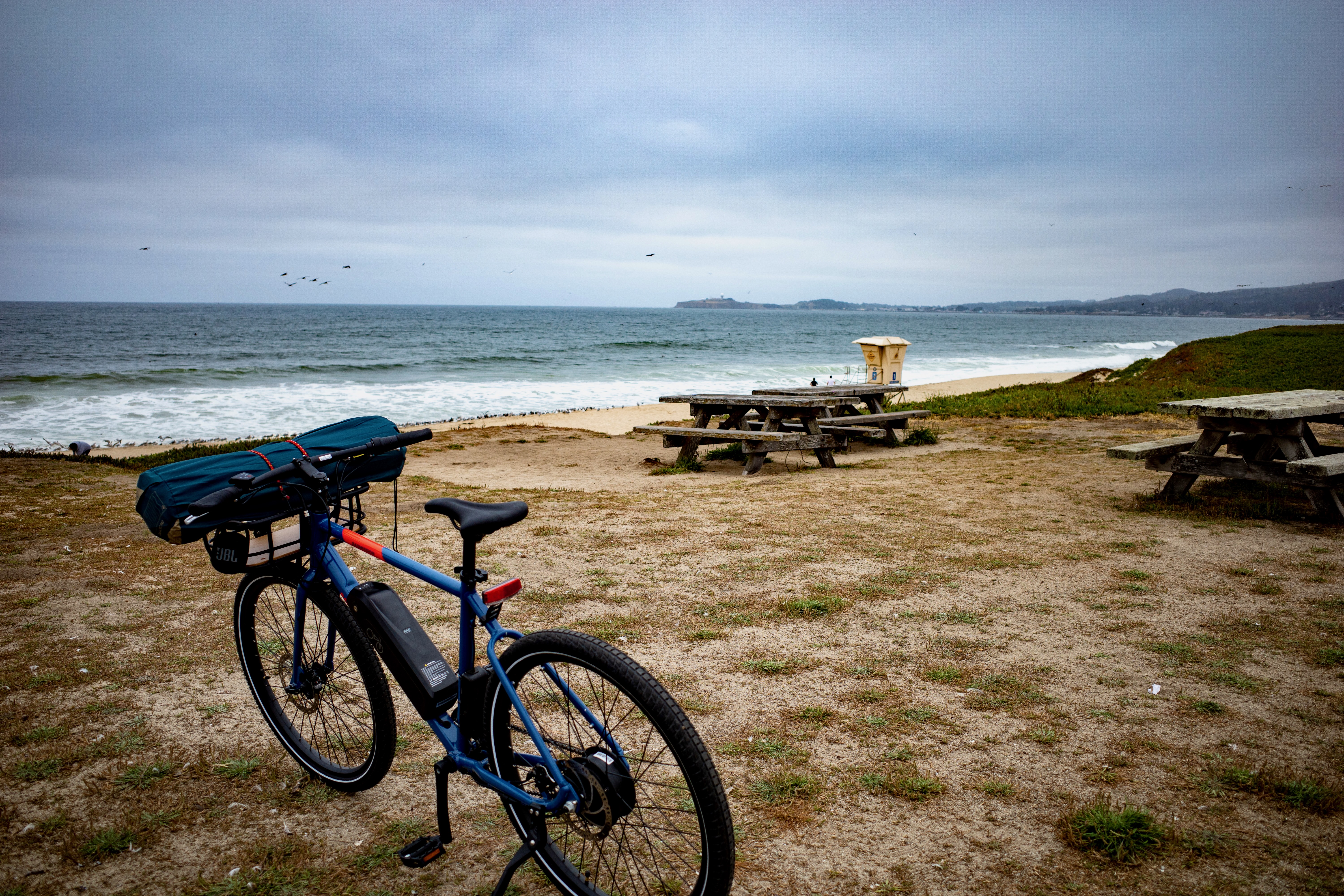 Bike in front of beach view