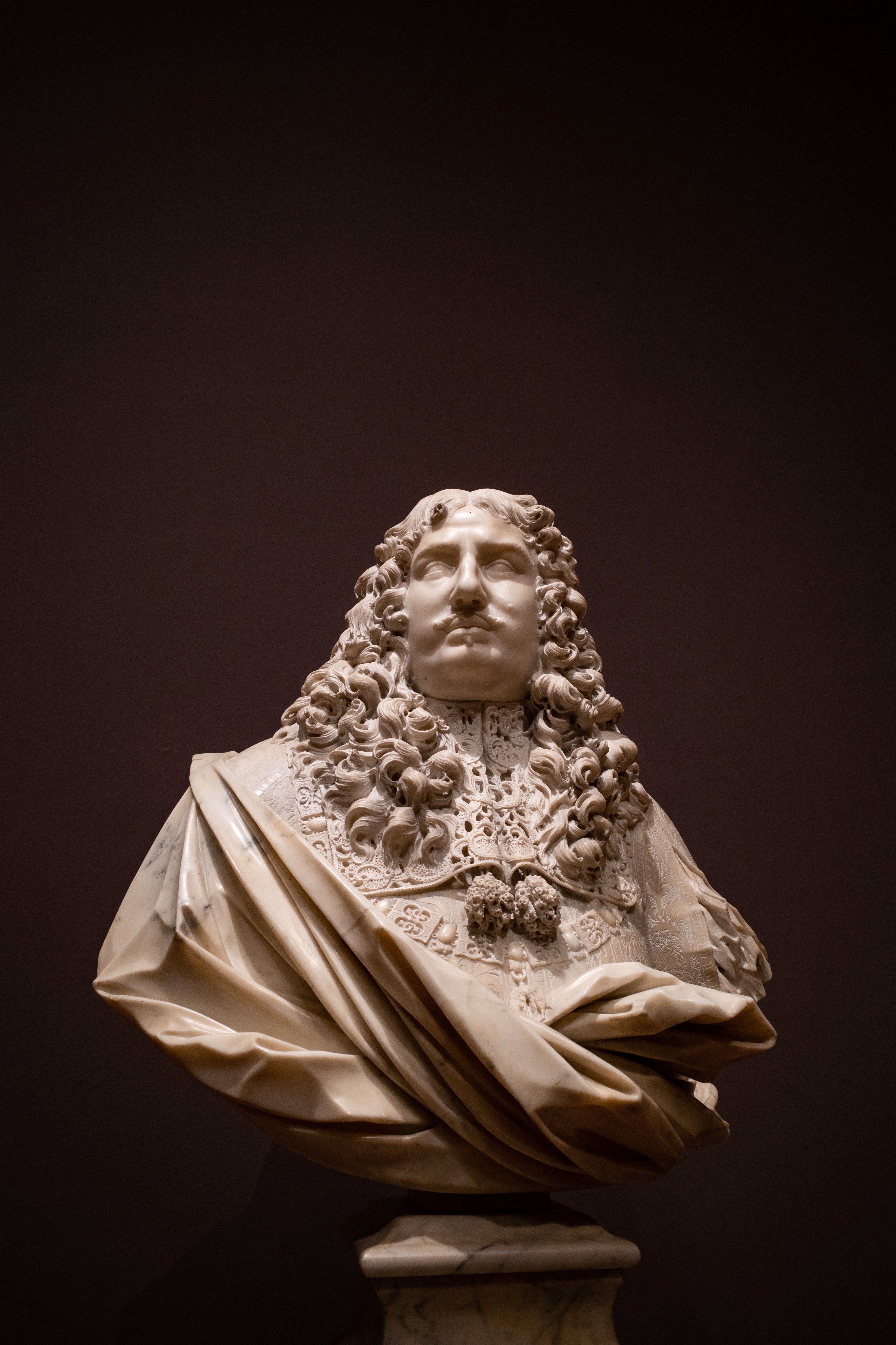 A curly-haired Italian aristocrat sculpted bust