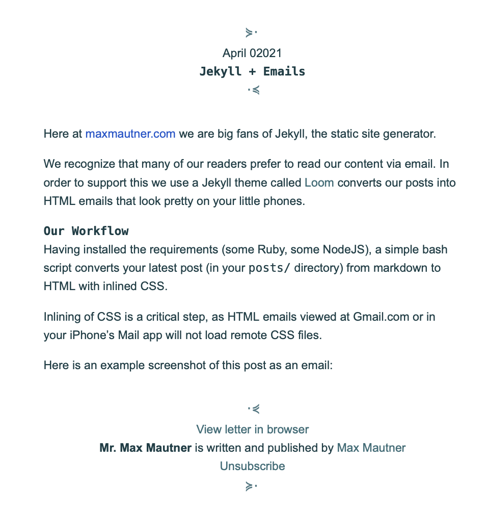 Example maxmautner.com email