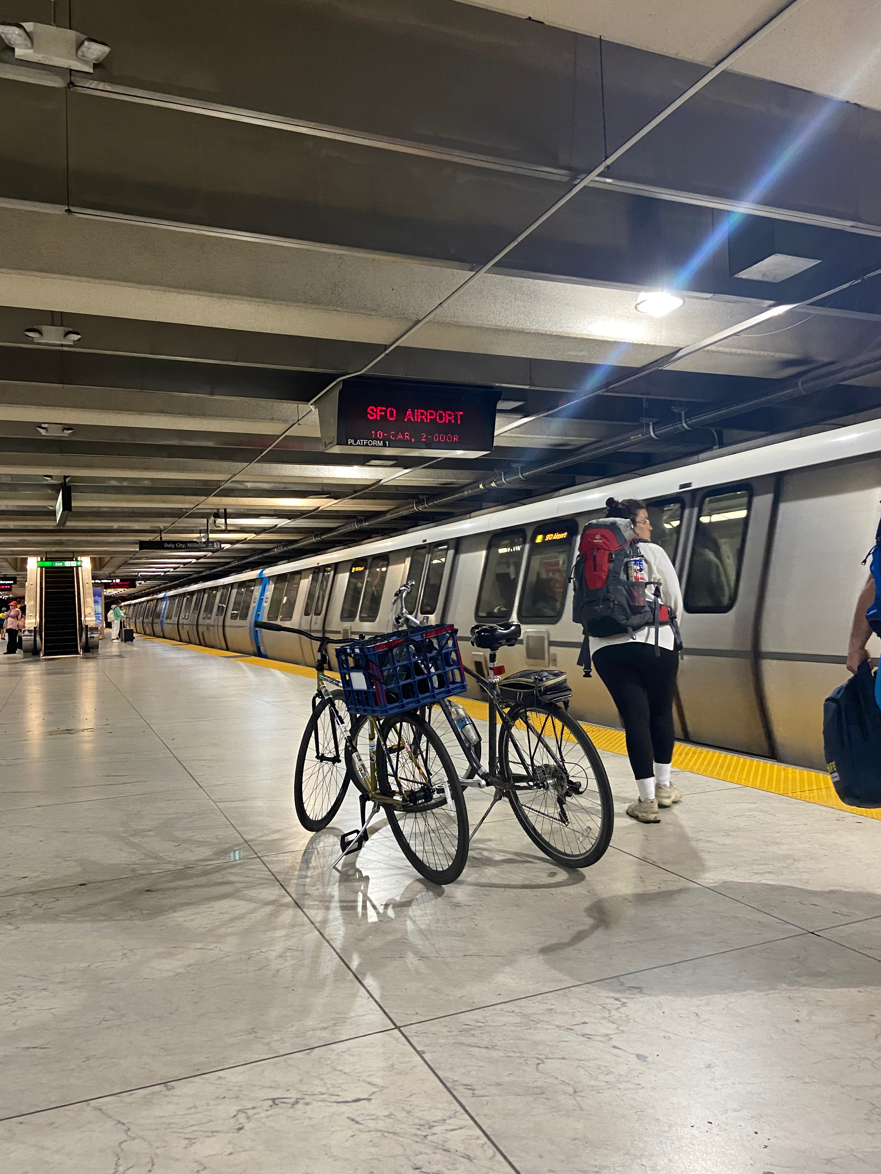 Two bikes on the Embarcadero BART platform