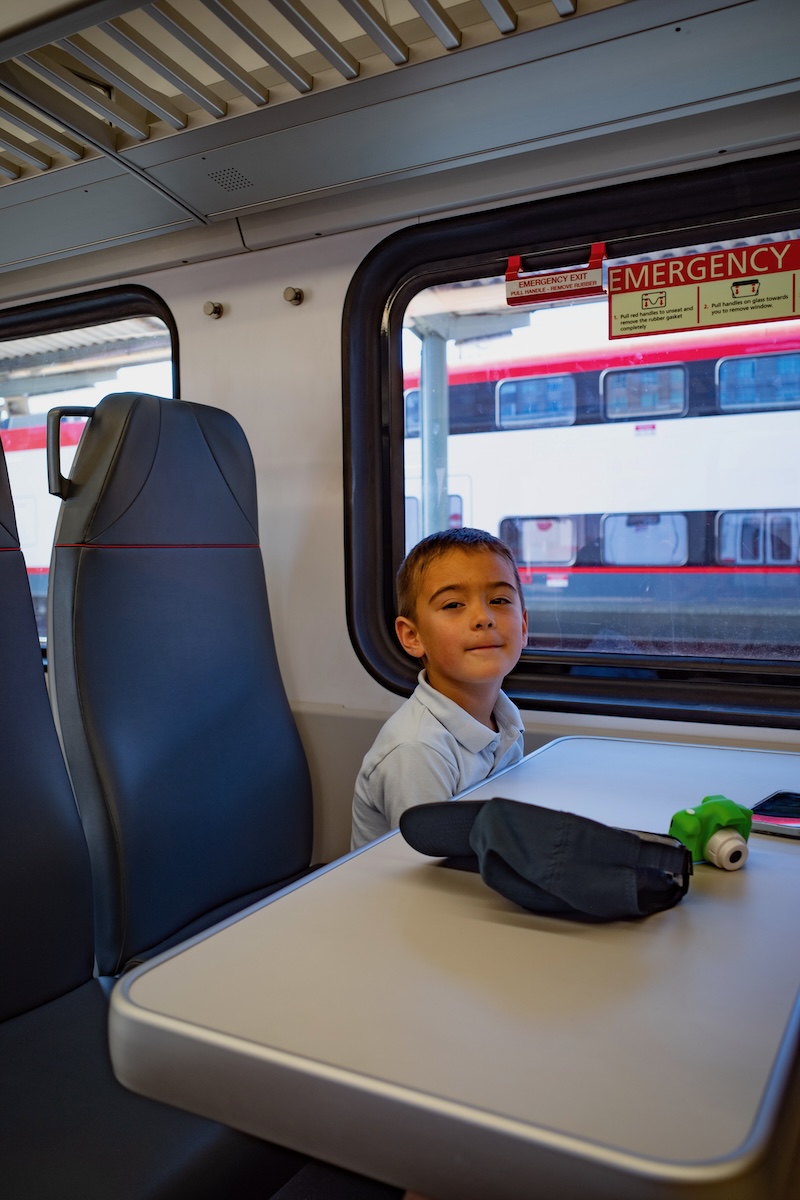 kiddo on train