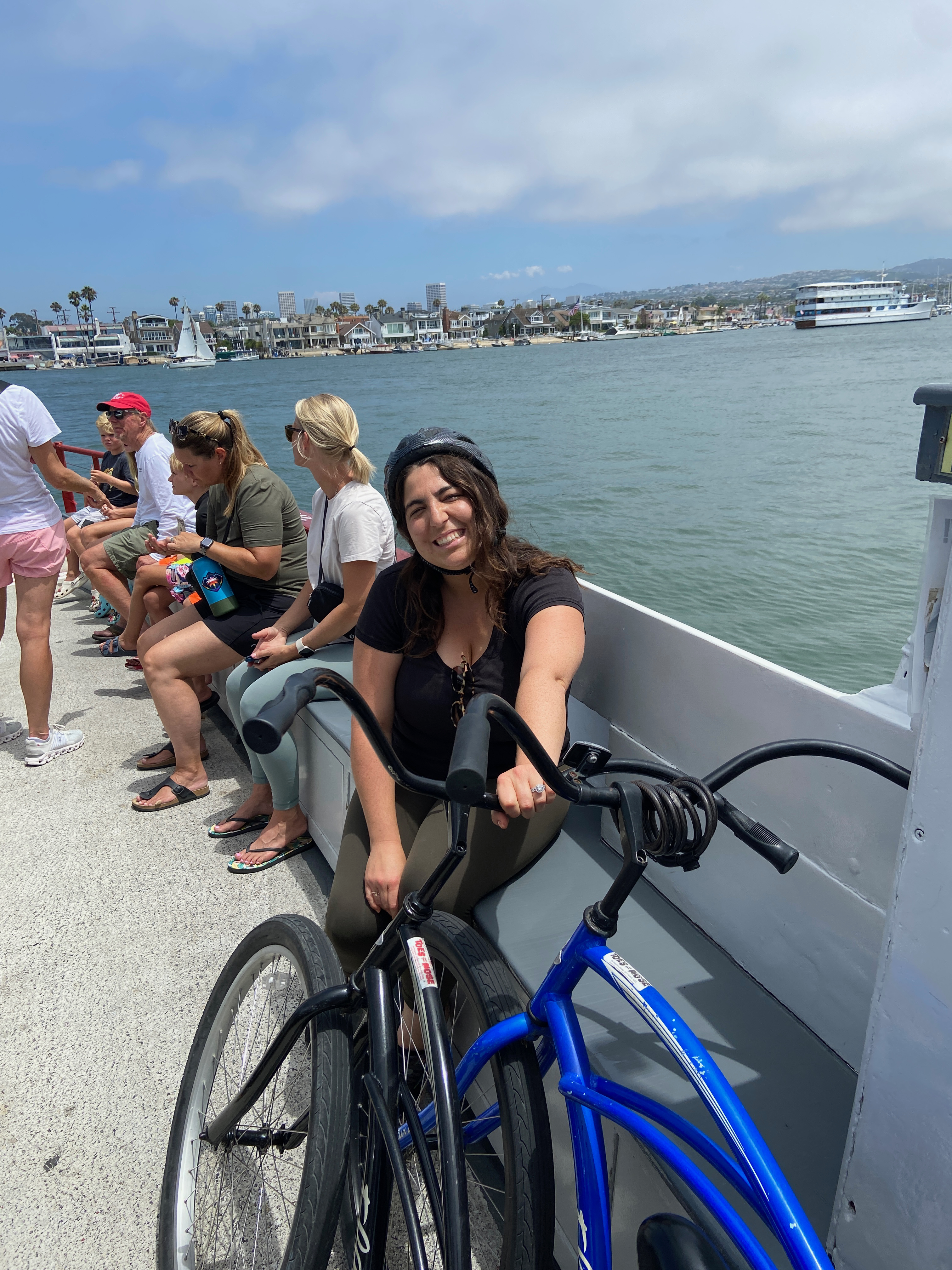 Balboa Island ferry passengers with bikes