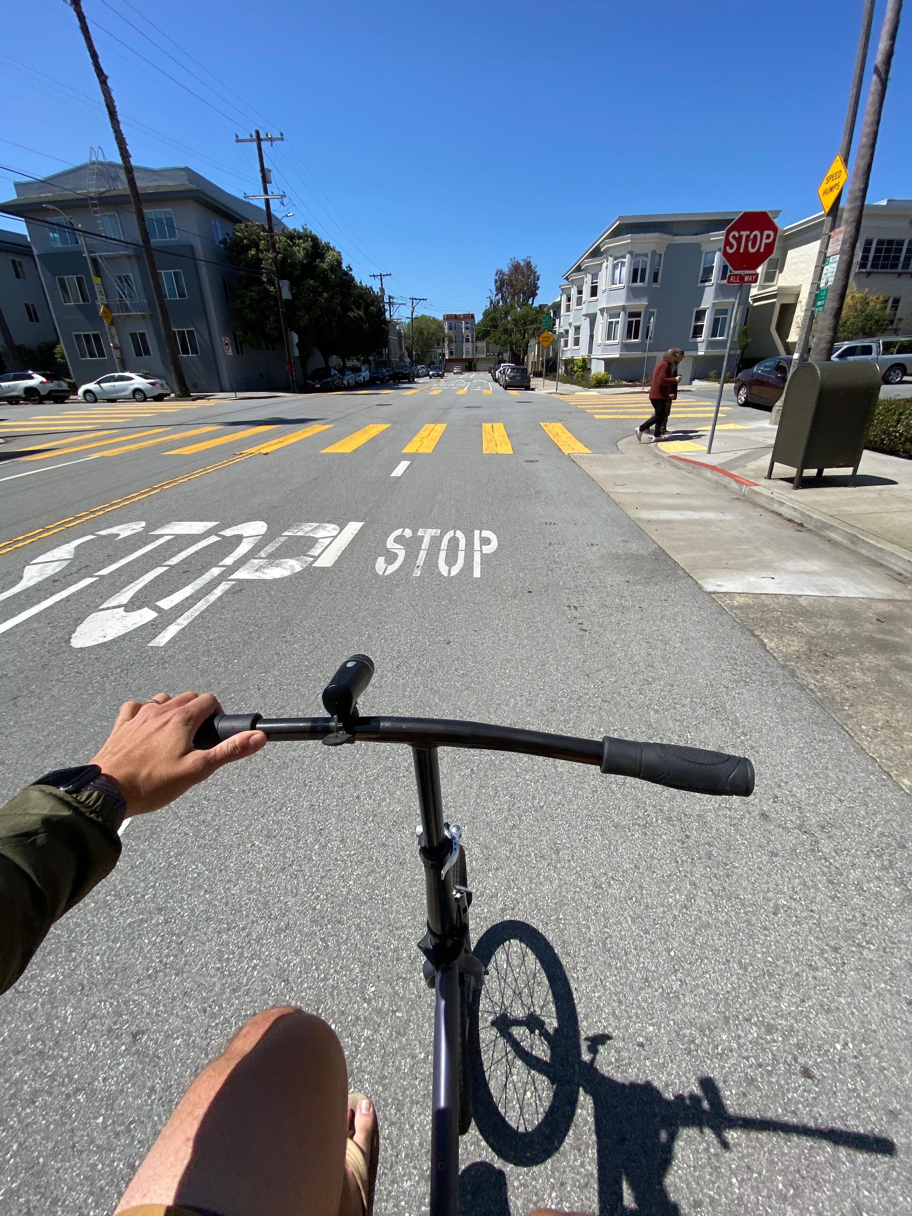 Folding bike point-of-view photo