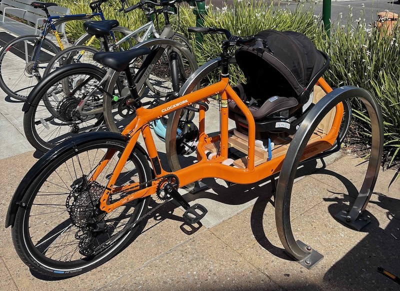 carseat on a cargo bike