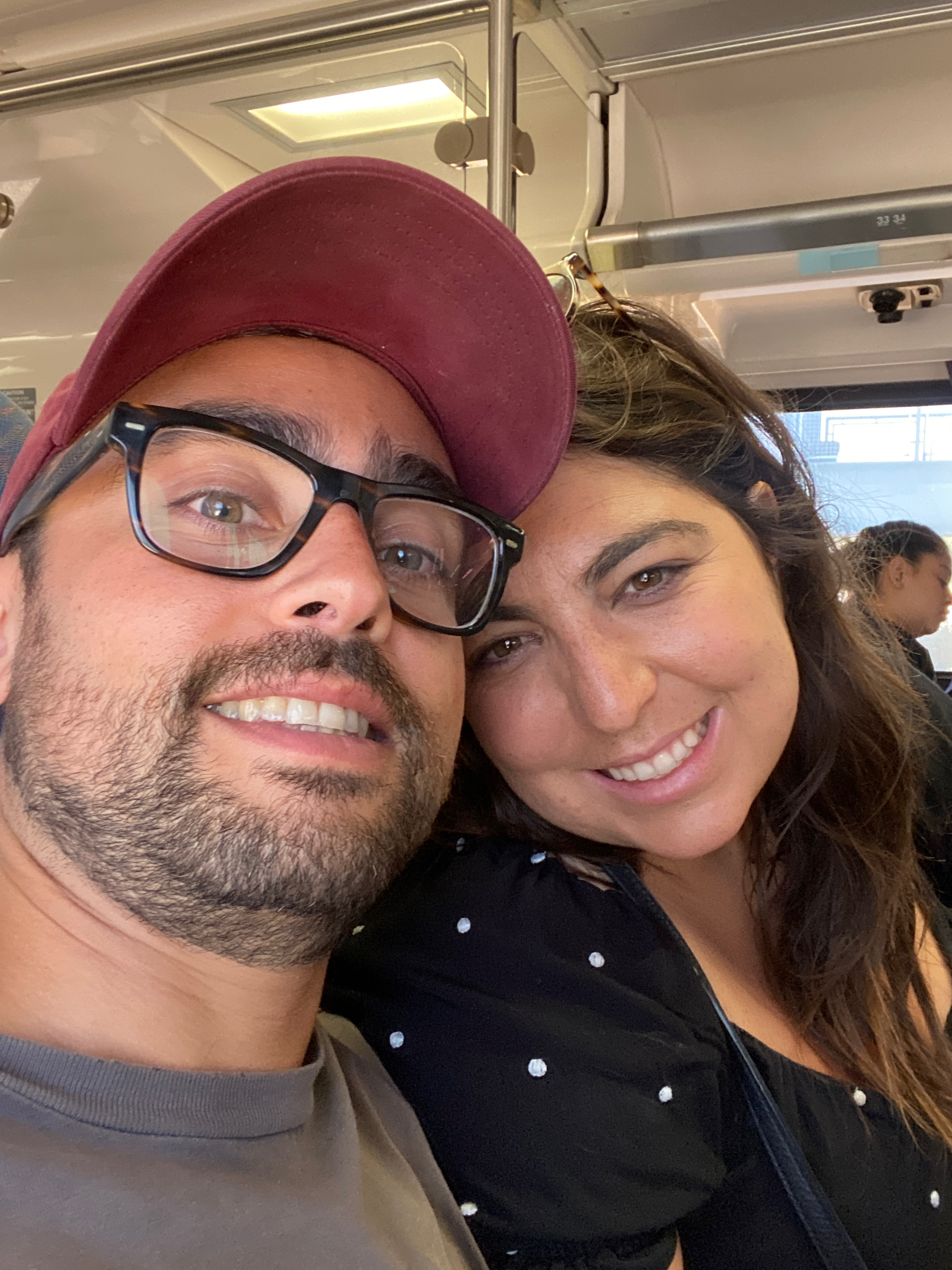 Me and wife riding Amtrak