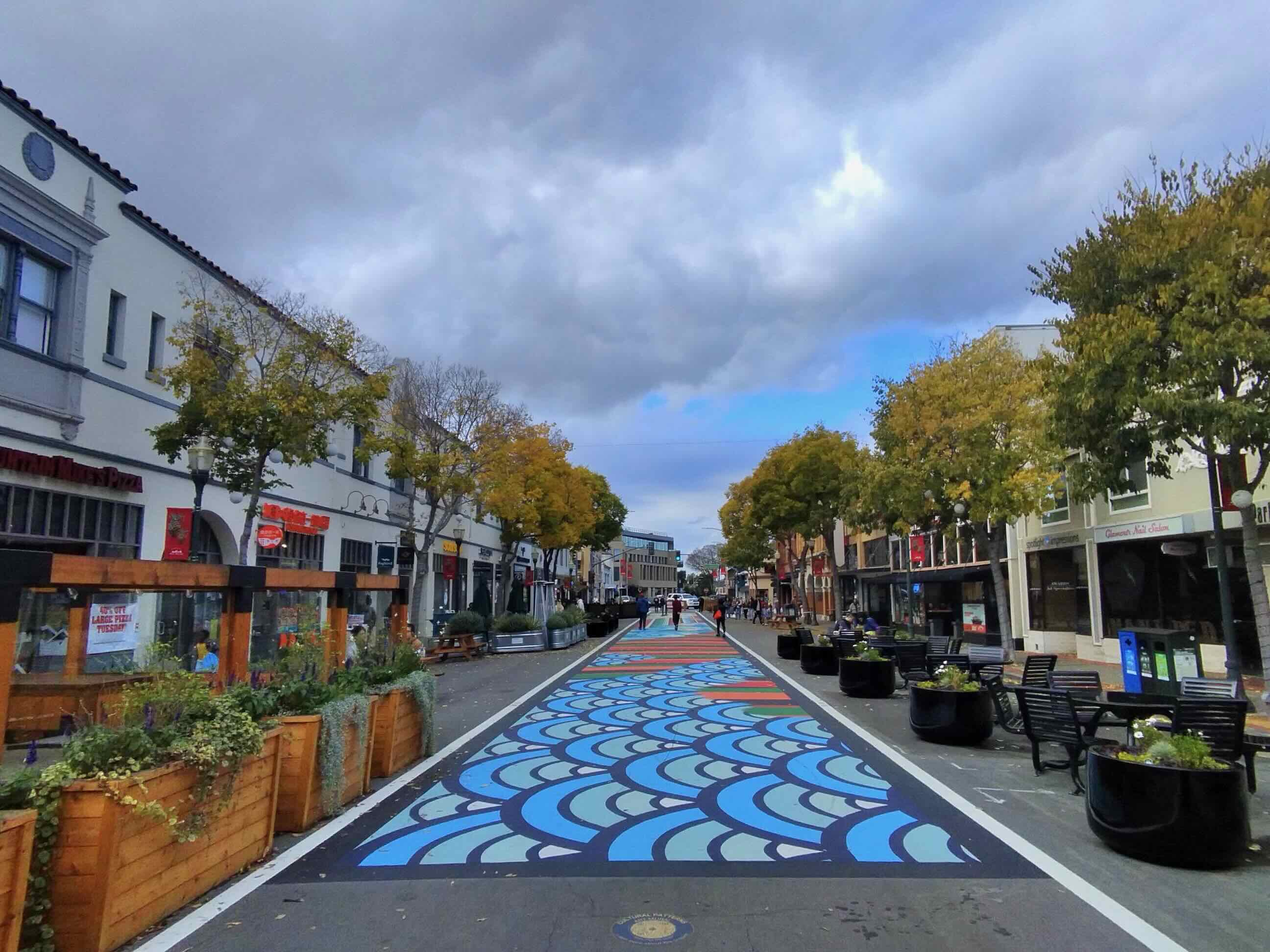 B Street in downtown San Mateo on a slow afternoon