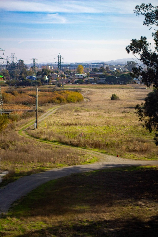 southerly view from BART between Millbrae and SFO airport stations
