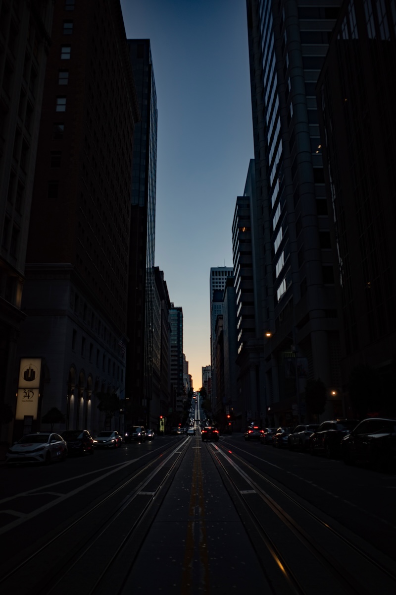 The view west on California Street, San Francisco, California