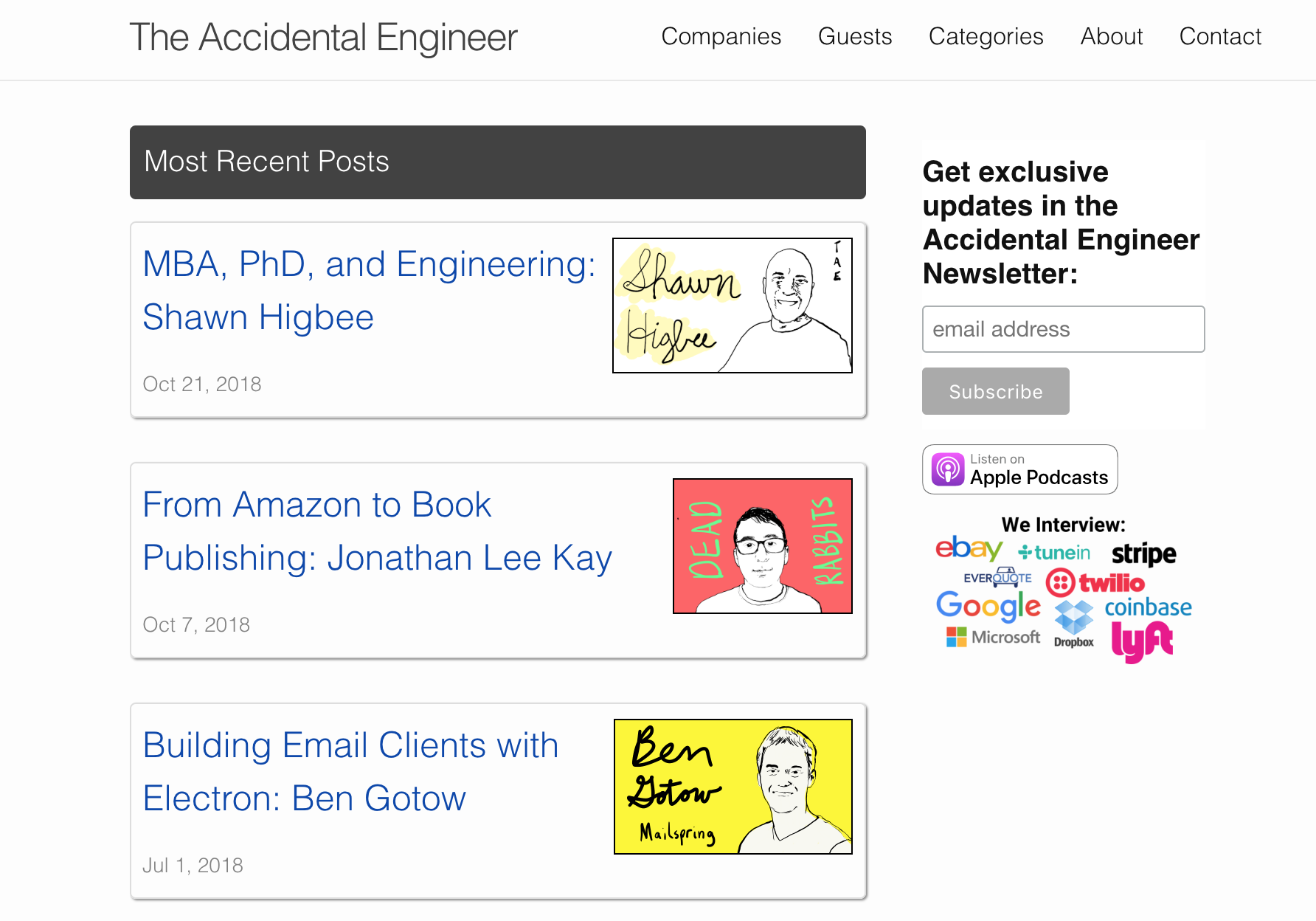 The Accidental Engineer homepage